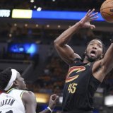 Donovan Mitchell (45) a sorti le grand jeu vendredi face aux Pacers KEYSTONE/AP/Michael Conroy